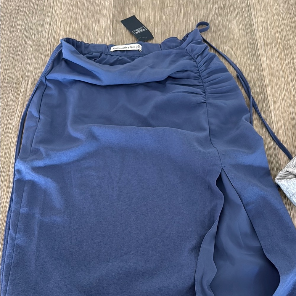 Abercrombie & Fitch Blue Midi Wrap Skirt